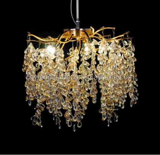 Popular Lamp Warm Light White Home Chandelier Bedroom Hotel Hall Crystal Metal For Wedding Decoration