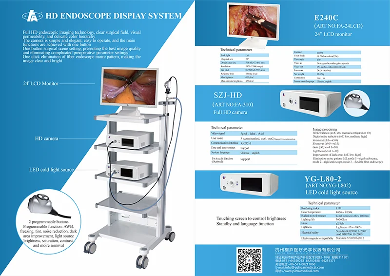 Medical endoscope portable endoscopy video camera system with endoscope adapters