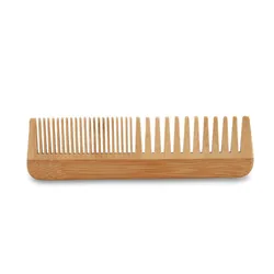 High Quality Wholesale Custom Logo Eco-friendly Natural Bamboo Wide Tooth Comb Beard Comb