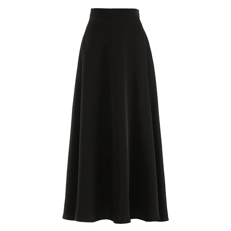 French Vintage Clothes Modern Classy Series Chic Trumpet Zipper-up Satin High Waist Office Ladies Elegant Women Skirt