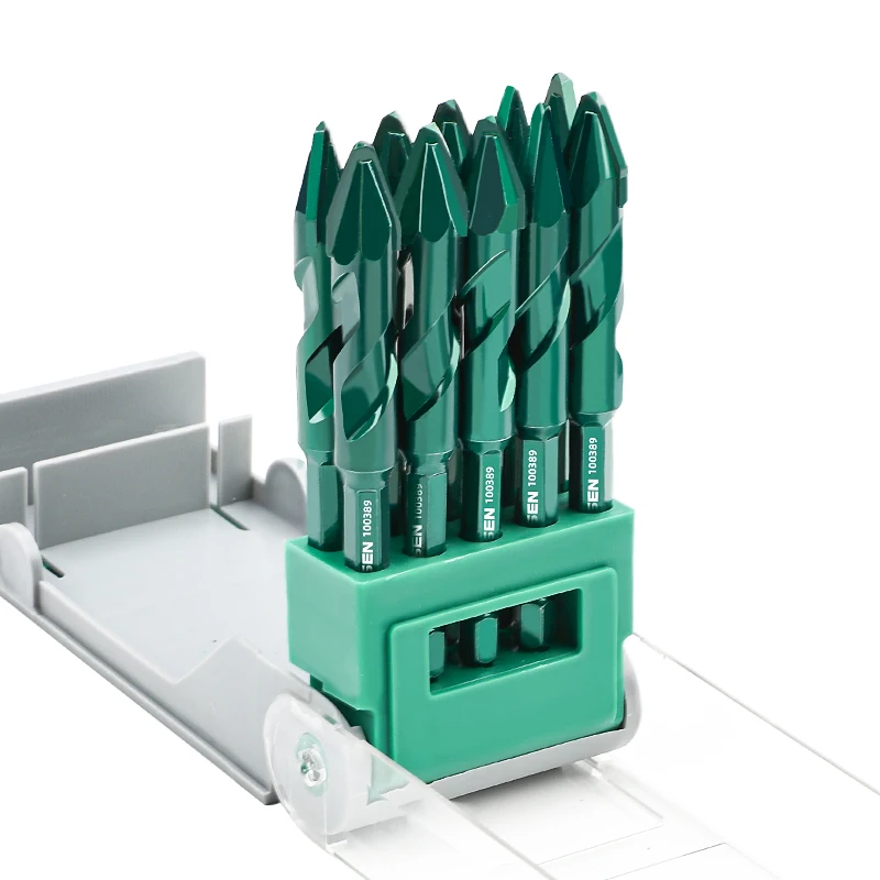 High quality low price 10pcs Plastic Case Multiple Inch Sizes Drill Bit Set cutting disc drill bit For stone ceramics