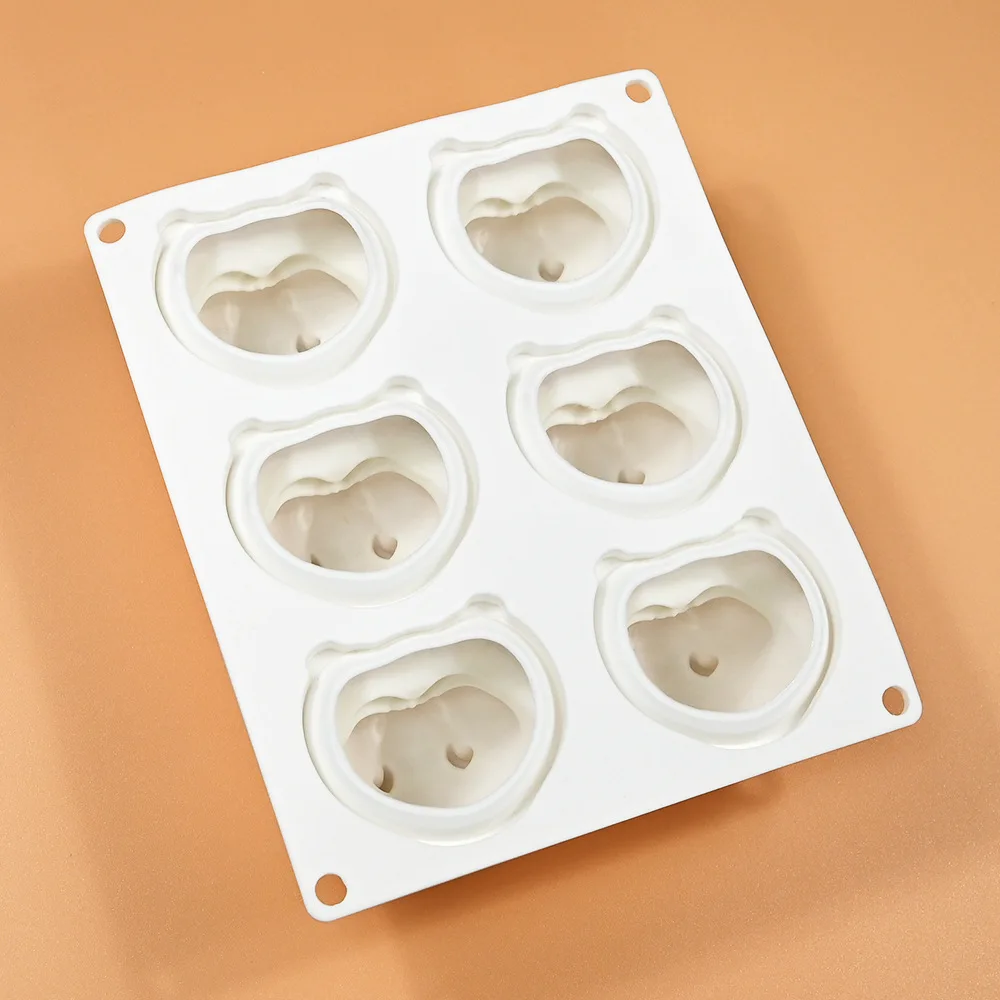 Online Bestsell 6 Consecutive Non-Stick Cake Tart Molds Silicone Mousse Rabbit Cake Molds DIY White Cake Templates Baking Tools