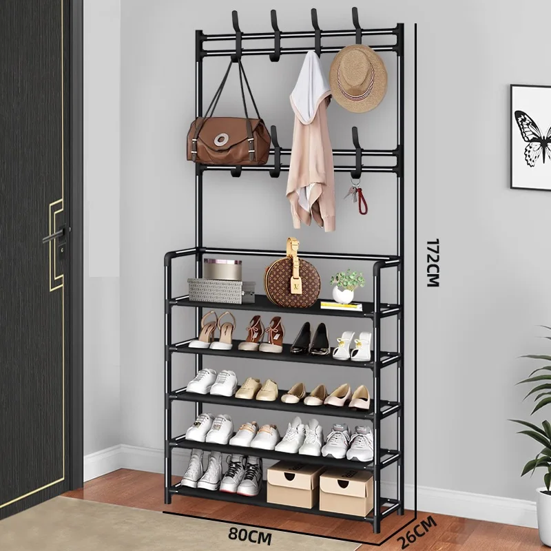 Best-selling metal hanging clothes hats shoe racks household multifunctional carbon steel pipe storage