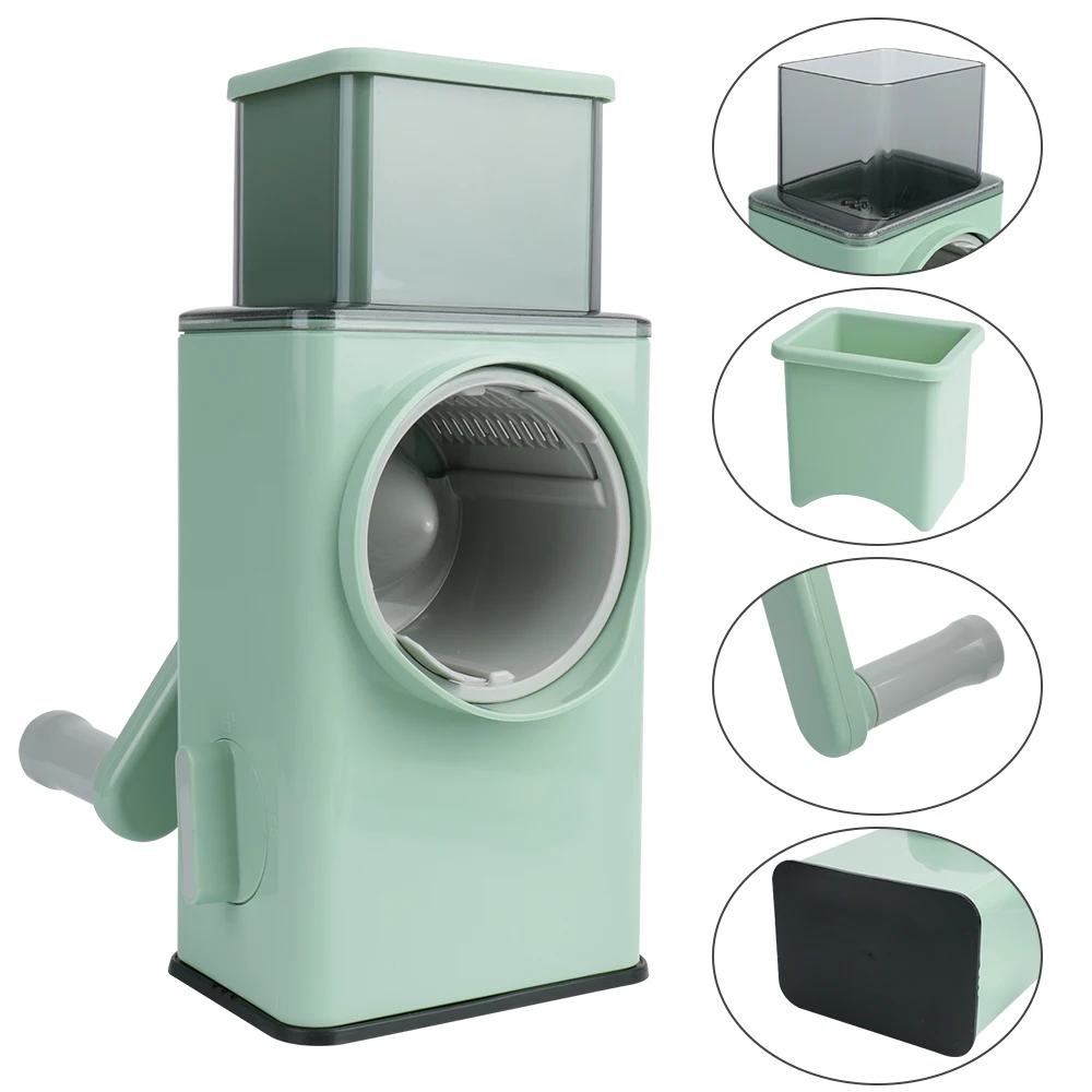 Kitchen 3 in 1 Manual Rotary Cheese Grater With Handle, Kitchen Vegetable Slicer, Chopper, Grinder, Rotary Slicer for Easy Clean