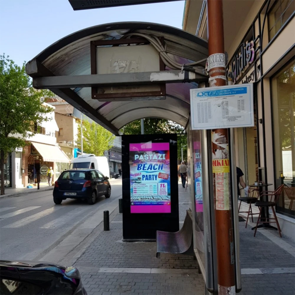  65 дюймов напольные открытый digital signage Водонепроницаемость Пыленепроницаемость контроль высокой яркости игрок объявления видны под прямыми солнечными