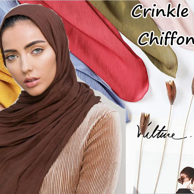 Wholesale Soft Pearl Chiffon Scarf Hijab Women Muslim Hijab