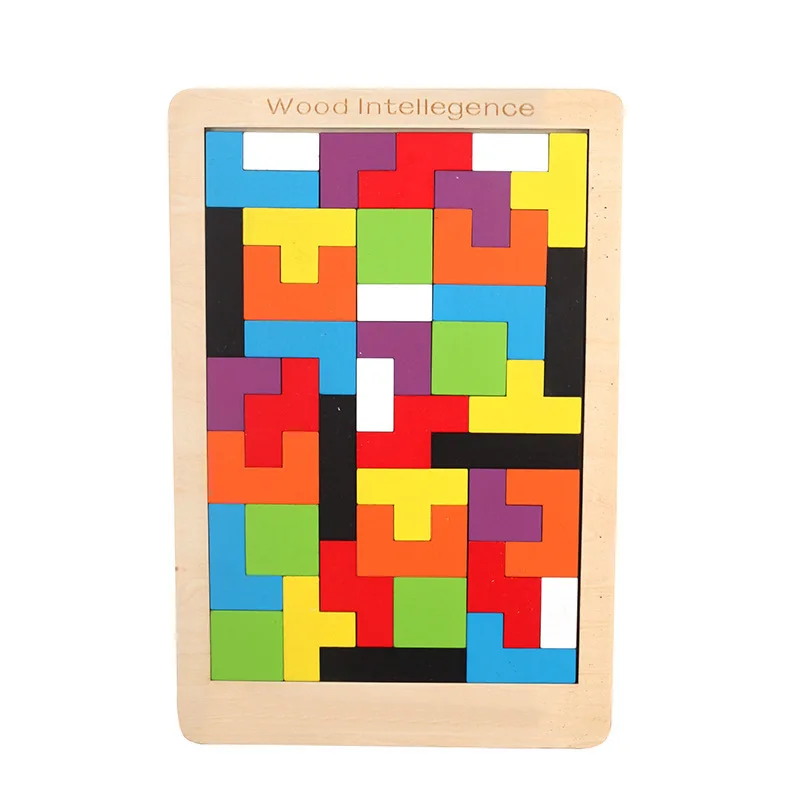 Wholesale early education montessori russian block wooden jigsaw puzzle wooden puzzle games wooden block puzzle