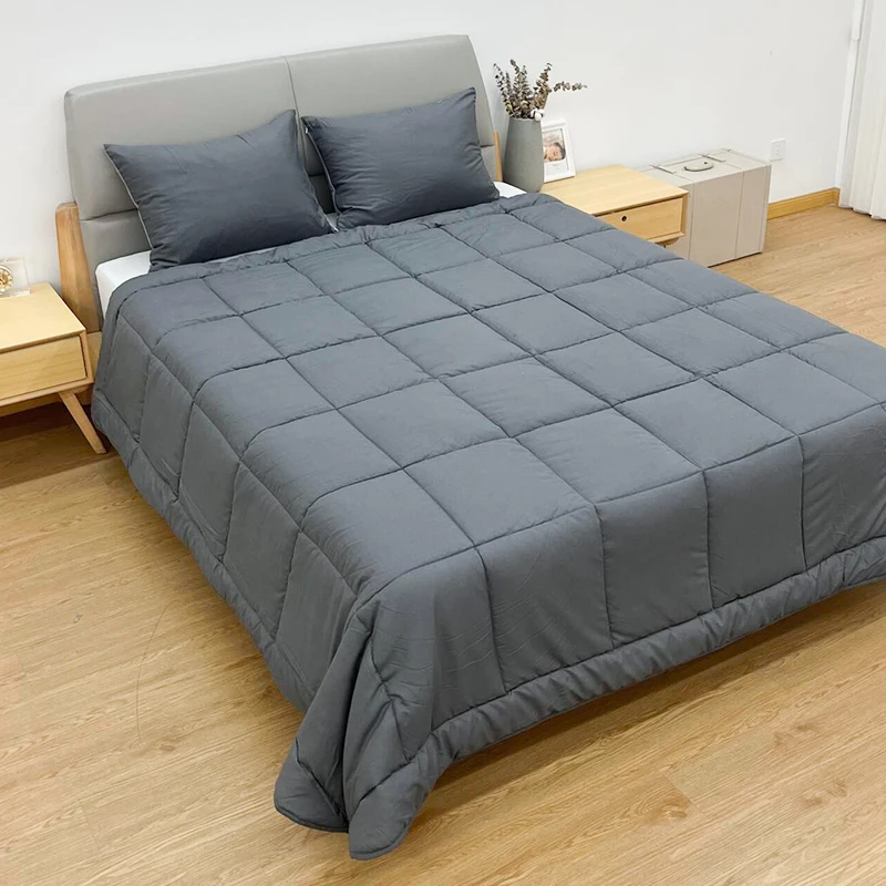 260x240cm  light gray Double-sided use design Quilt set All Seasons, Duvet Insert Quilted Duvet Hotel Comforter 2.7kg