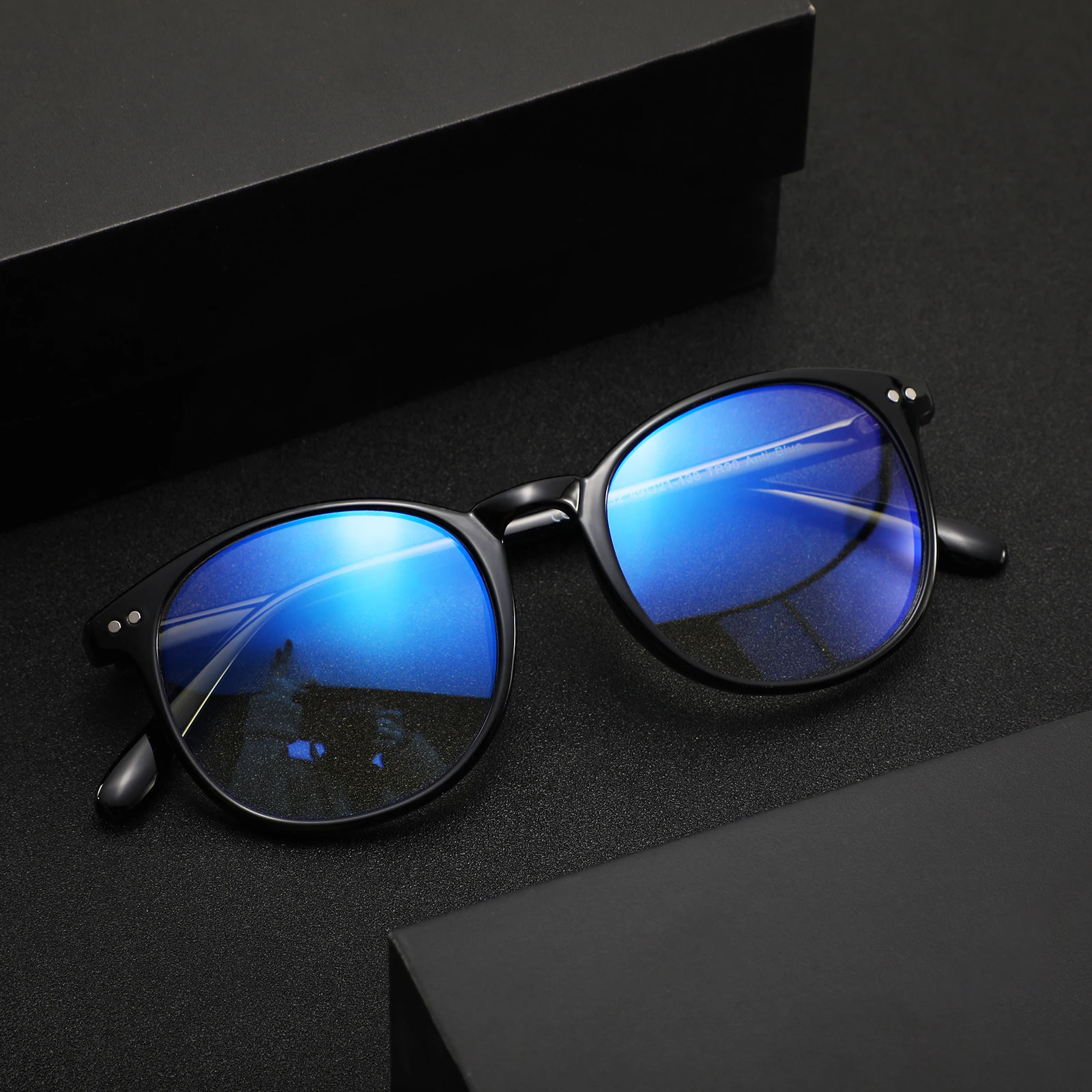 2022 Wholesale  Round  Large size TR90 Anti-Fog Blue Light Blocking Glasses for Eye Protection