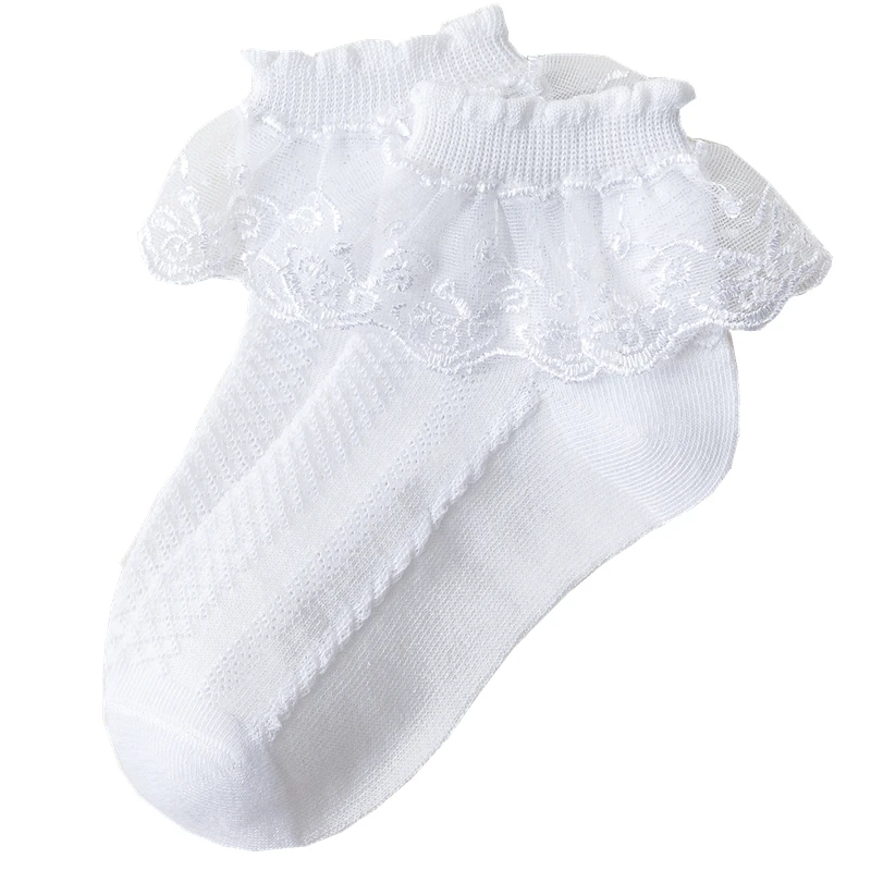 WEN Summer Fashion Kids Socks Baby Girl Ruffle Sock Cute Baby Frilly  Toddle Designer White Pink Lace Kid Cotton Socks for Girls