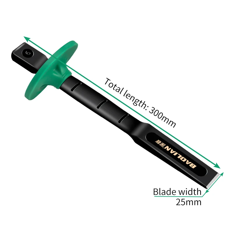 12 Inch Flat Chisel Industrial Grade CR-V Steel Heavy Duty Masonry Chisel Set Hardware Tool Flat Chisel for Carving Woodworking