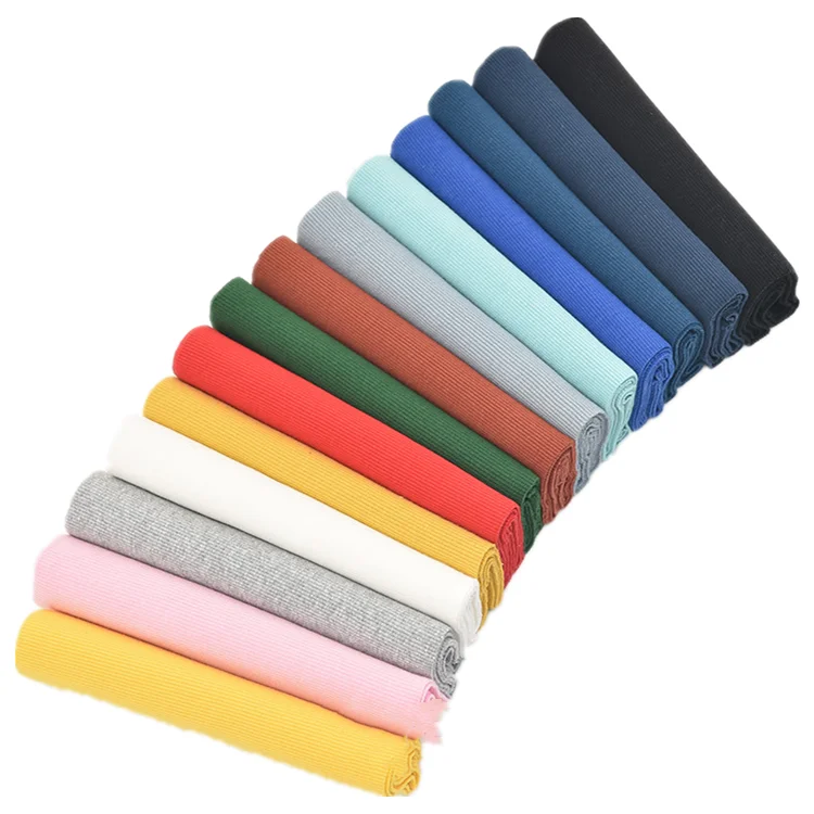 [GC21022301] Новое поступление 75% полиэстер 23.5% хлопок 1.5% спандекс 380GSM 2*2 ребра ткань для манжета в наличии для свитер с капюшоном