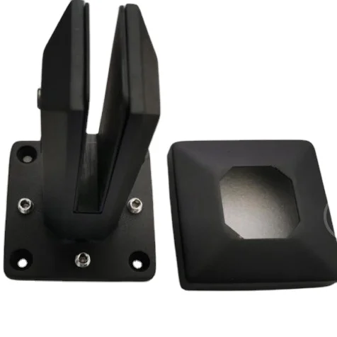 Duplex 2205 black balcony stair railing glass holder spigots