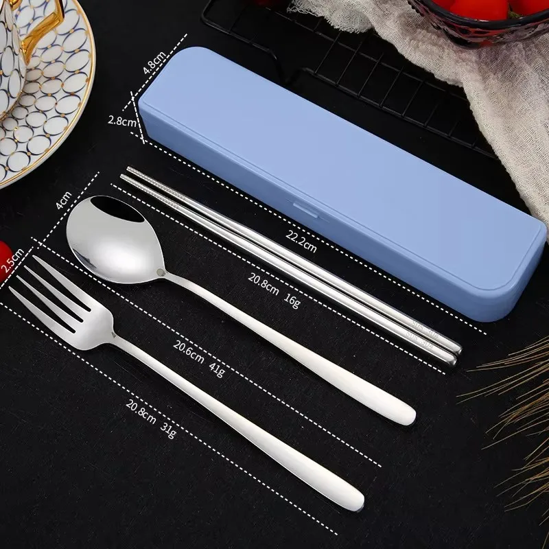 Personalized Mirror Silverware Travel Stainless Steel Portable Cutlery Set for Home Restaurant