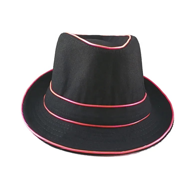 Jazz Led Fedora Hat EL Wire Hat New with 3 Mode Flashing for Party Product