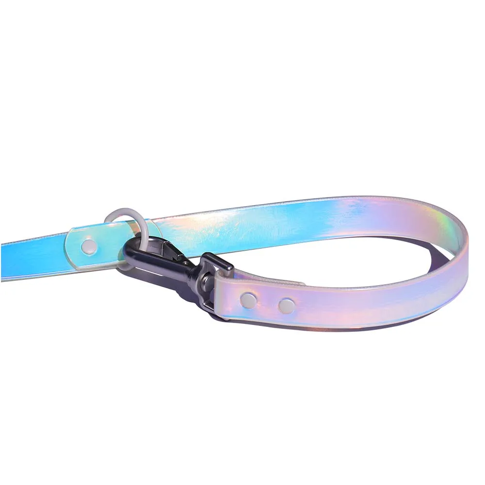 Colorful Rainbow Traction Rope for Dogs, Hand Free Transparent Luminous Colorful Pet Dog Collar Belt