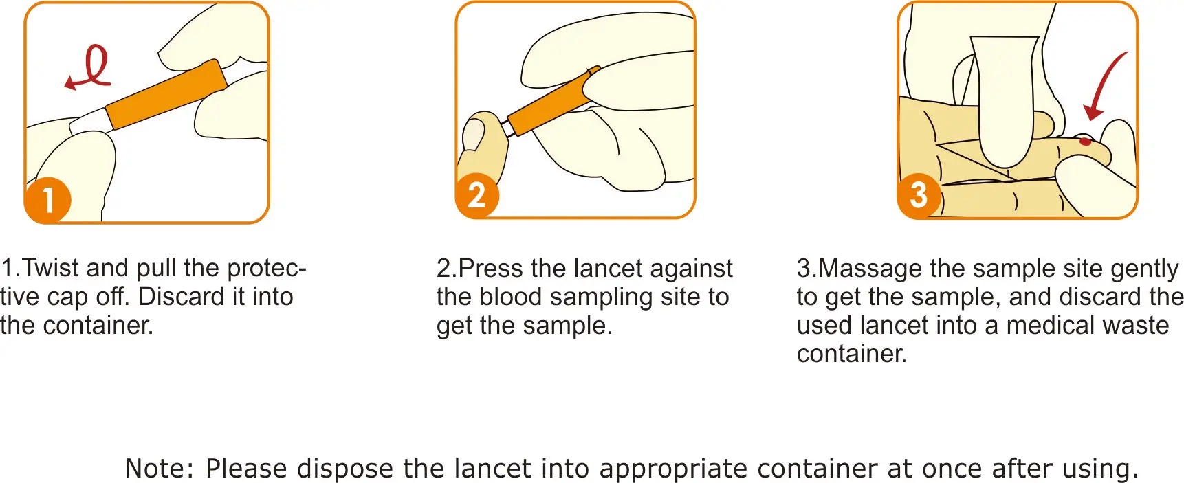 
Mini readylance safety lancets 28G 1.8mm for glucosa 