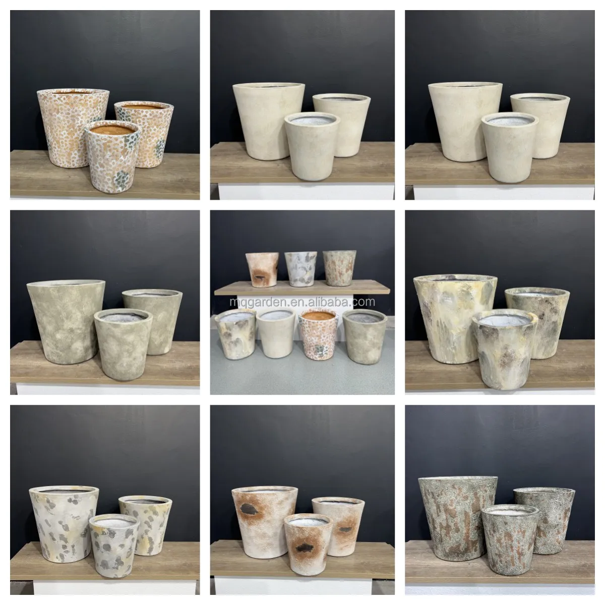 Nursery Planters Decorative Garden Fiberglass Outdoor Flower Pot,Antique Rusty Magnesium Oxide Flower Pot