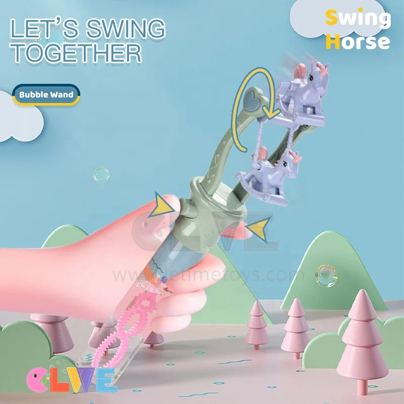 Summer hot sale Good quality ABS bubble toys bears swing unicorn bubble stick toys Kids bubble wand