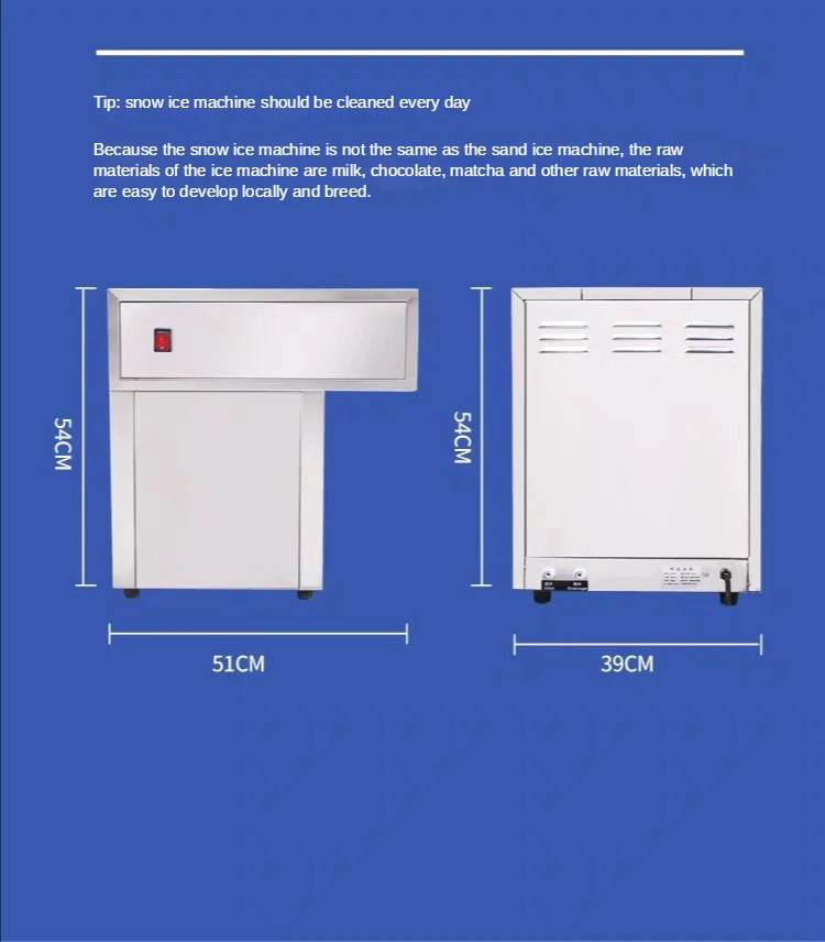 YUESHEN Full Automatic Milk Snow Ice Machine Commercial Snowflake Ice Making Machine