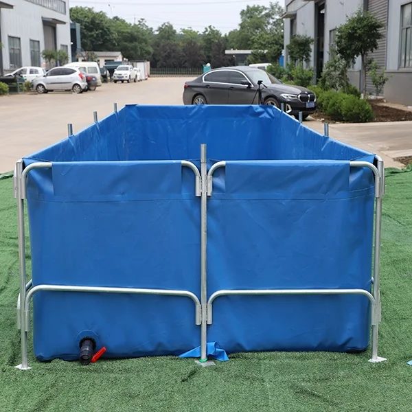 Custom 3000 liter 5000 liters  20000 liter farming geomembrane system foldable pond pvc tarpaulin fish tank price