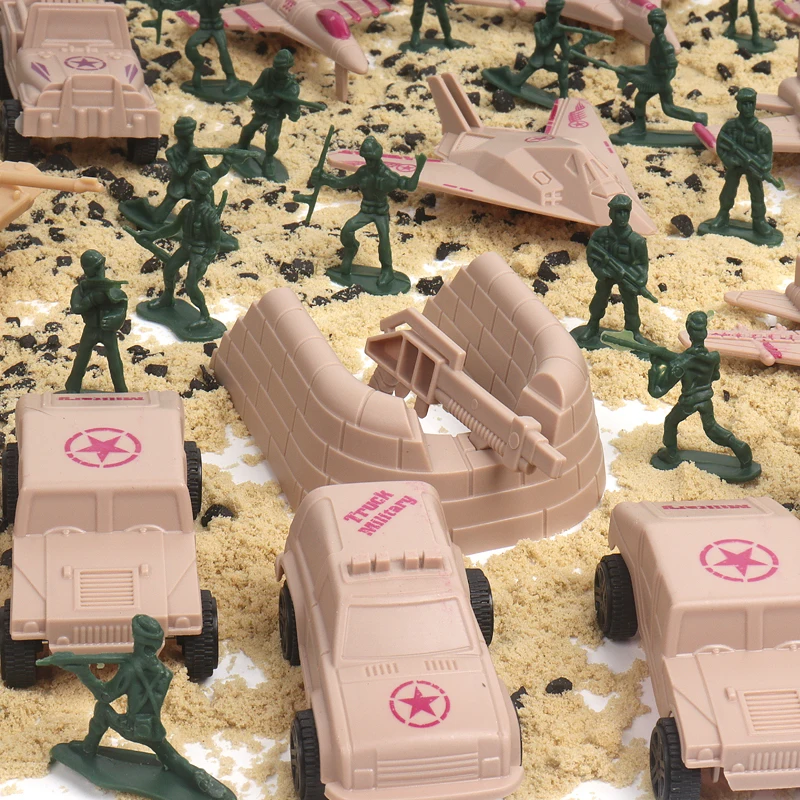 Набор миниатюрных игрушечных солдатиков из ПВХ в масштабе 1:72 106 шт.