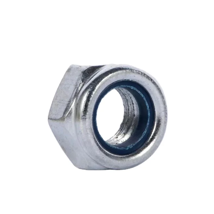 
M6 M8 M10 M12 M14 M16 Nylon Insert Ring Lock Nut Galvanized Metal Locking Nut 