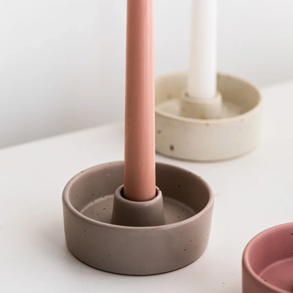 Kerzenhalter Bougeoir Portavela Porcelain Custom Nordic Home Decor Modern Ceramic Taper Pillar Plate Candle Stick Holder Stand