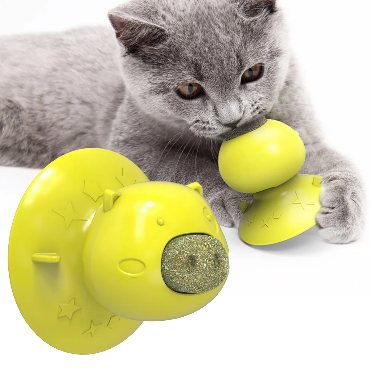  Promotional Multifunctional Cat Toys Teeth Cleaning Natural Catnip With Suction Cup For