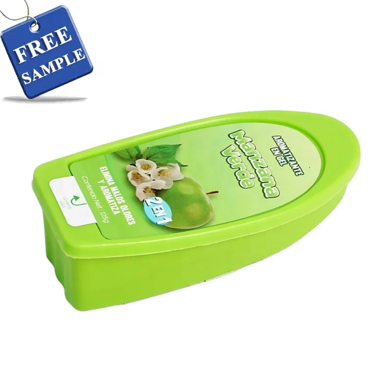 Free Sample 125g Boat Shaped Gel Air Freshener with Green Apple Scent
