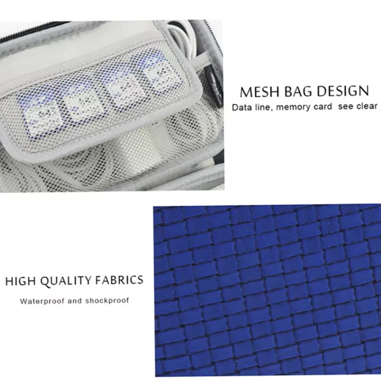 Carrying Large Portable Data Line Storage Headphone SD Card Power Bank Case EVA with Zipper