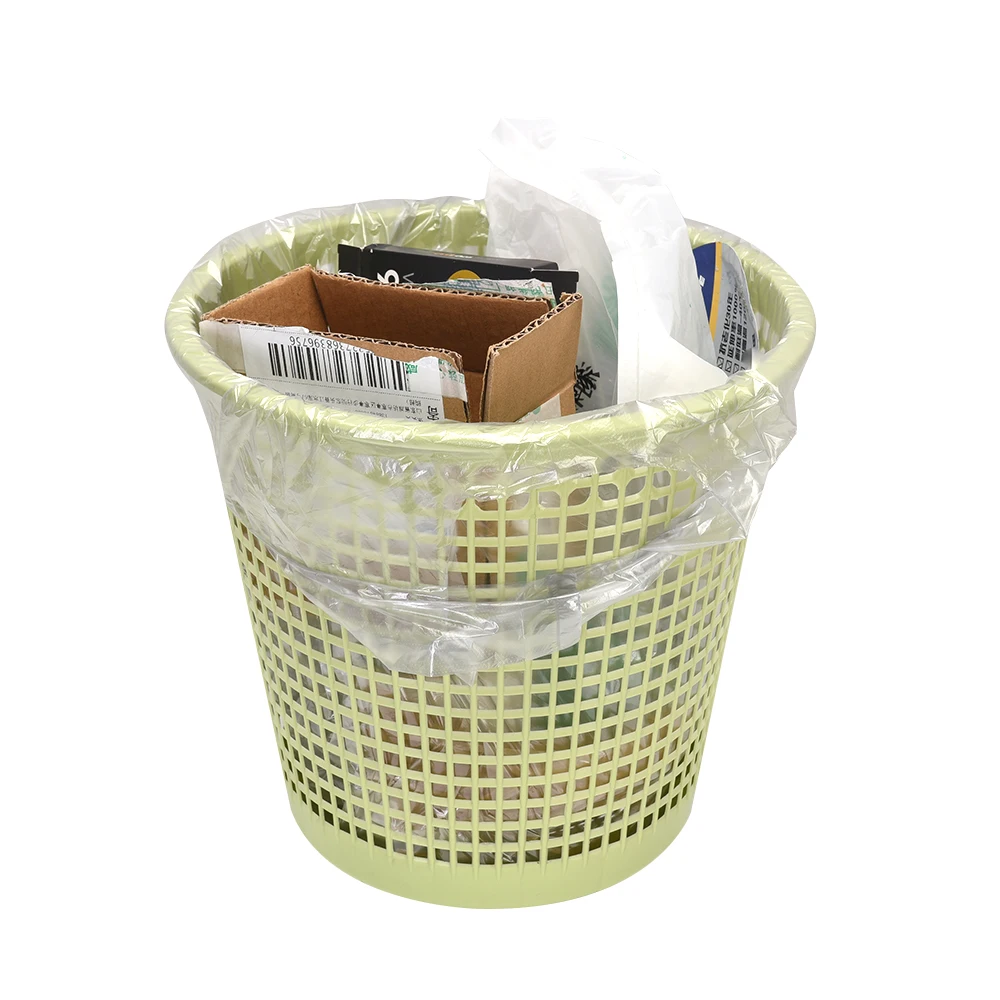 Transparent Drawstring Garbage Plastic Bags with Custom Logo Security Features 1 Ton MOQ Home Work Supermarket Packing Products