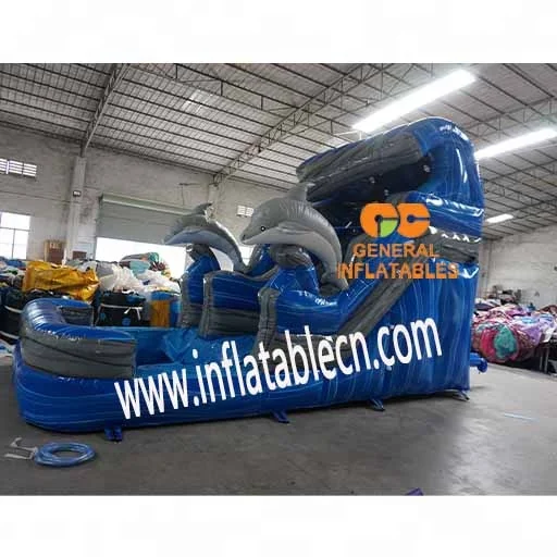 Giant Inflatable Dolphin Wave Water Slide - Perfect for Summer Parties and Water Parks