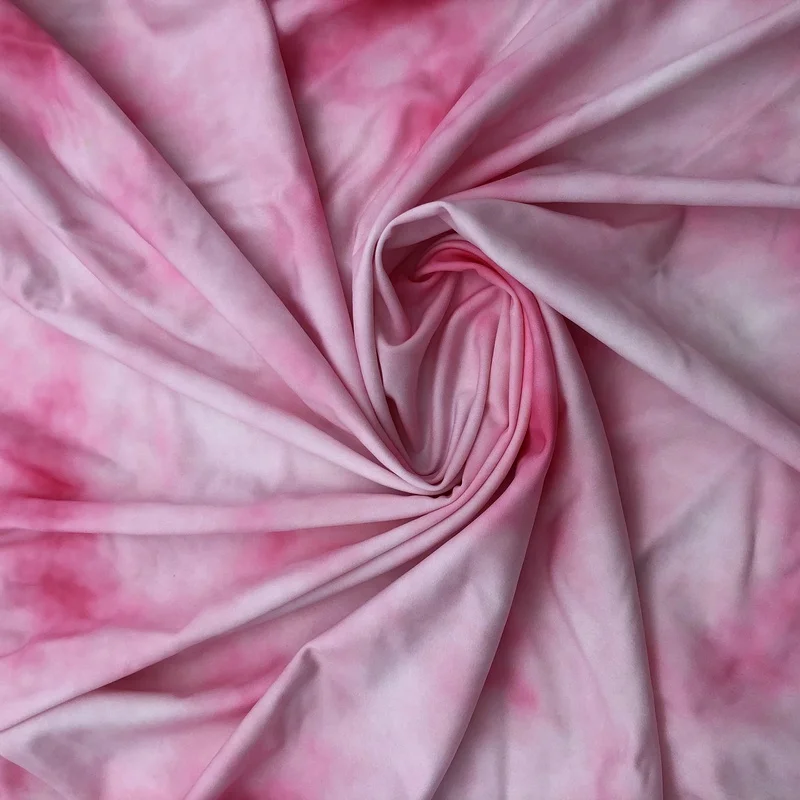 Digital Tie-Dyed Design Knitted Fabric 85% Nylon 15% Spandex Breathable and Stretchy for Swimwear and Garments