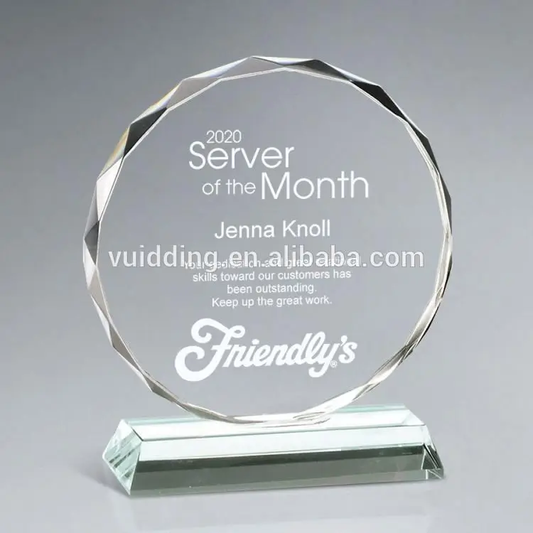 Wholesale Cheap Hot Sale Double Tennis Racket Blank Crystal Glass Award Trophy For Souvenir High Quality Received The Customize