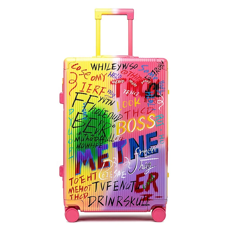 
Jellyooy BEACHKINS Fashion Trend Graffiti Suitcase INS New Original Design Full Box Hand-painted Colorful Doodle Luggage Cases 