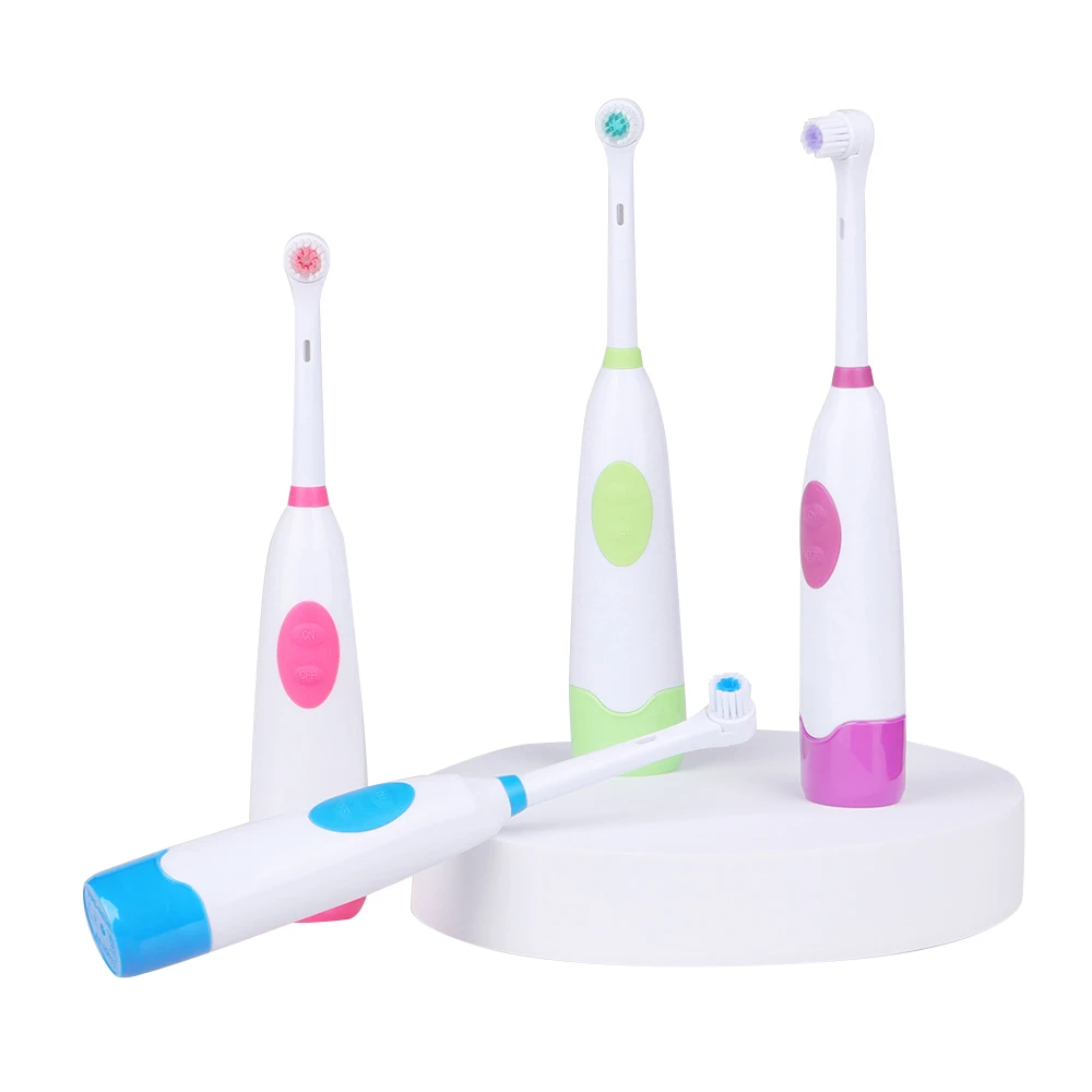 Customerized Waterproof IPX4 Level Adult Whitening Rotary Head Battery Operated Toothbrush