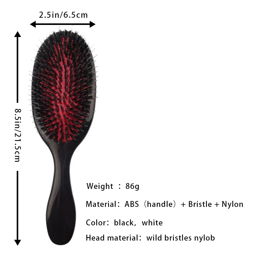 Top selling black customized plastic boar bristle hair brush,oval paddle hair brush wholesale