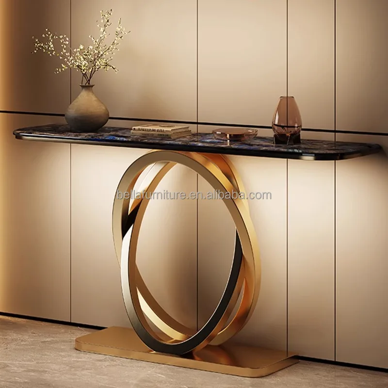 Living room furniture gold hallway  luxury mirror console table modern console tables for homewith Storage console table