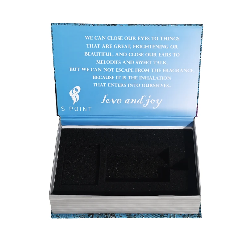 Recyclable Book Ring Box Handmade Luxury Cardboard Custom Foam Insert Book Shaped Jewelry Box