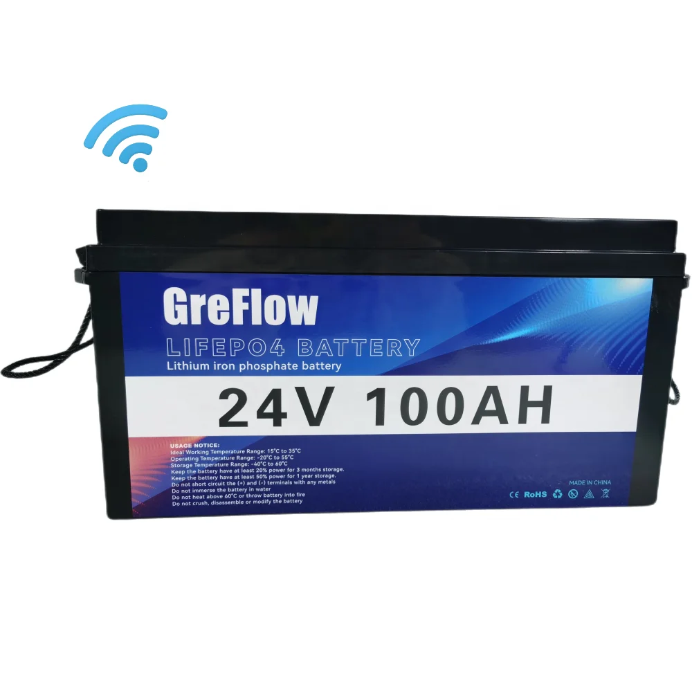 Greflow life po4 battery lithium battery 24 voltes 24 volt 200ah lithium 100ah 24v lithium ion battery for home storage