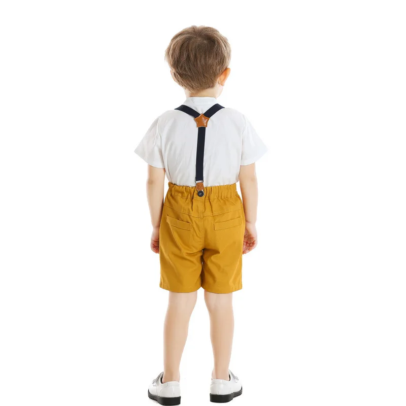 2021 Hot sale Gentleman Kid Boys Clothes Short sleeve shirt +pants 2PCS Baby Boy Clothing Sets BM894