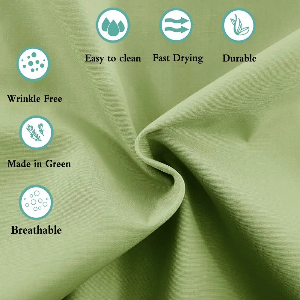 Bed Sheet Set 4 Pcs Cotton Polyester Blend Percale Bed Sheets Wrinkle Free, Breathable Crisp and Refreshing Feeling Sheets GREEN