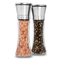 Manual Adjustable Kitchen Spice Seasoning Bottle Glass Pepper Grinder Mill Sea Salt Pepper Grinder