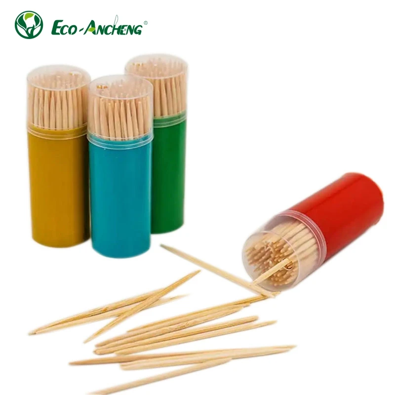 Factory Customized Packing Disposable Plastic Bottle Bamboo Toothpicks