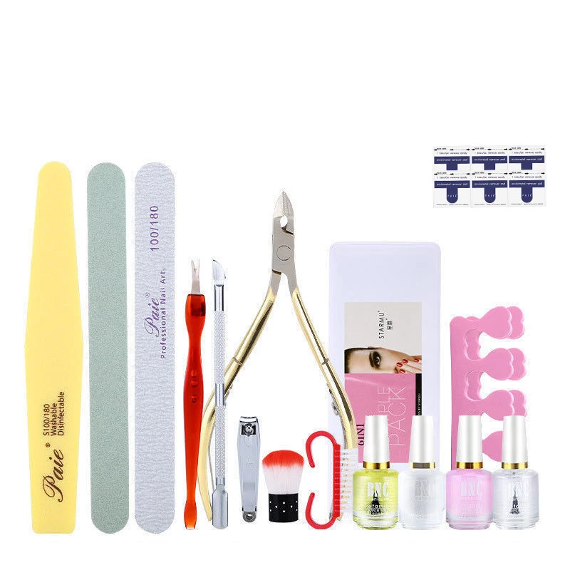 Complete Manicure  Kit for Beginners Superior Quality Nail Care Supplies Stainless Steel Nail Cuticle Clippers Nail File/Buffer
