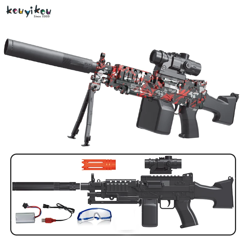 KYK Discount Blaster M249 Automatic Toy Water Gun Electric Splash Gun Soft Bullet Gun for boy