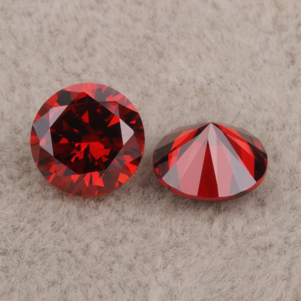 Factory Price Round Brilliant Cut Cubic Zirconia 1mm-3mm Garnet Color CZ Stone
