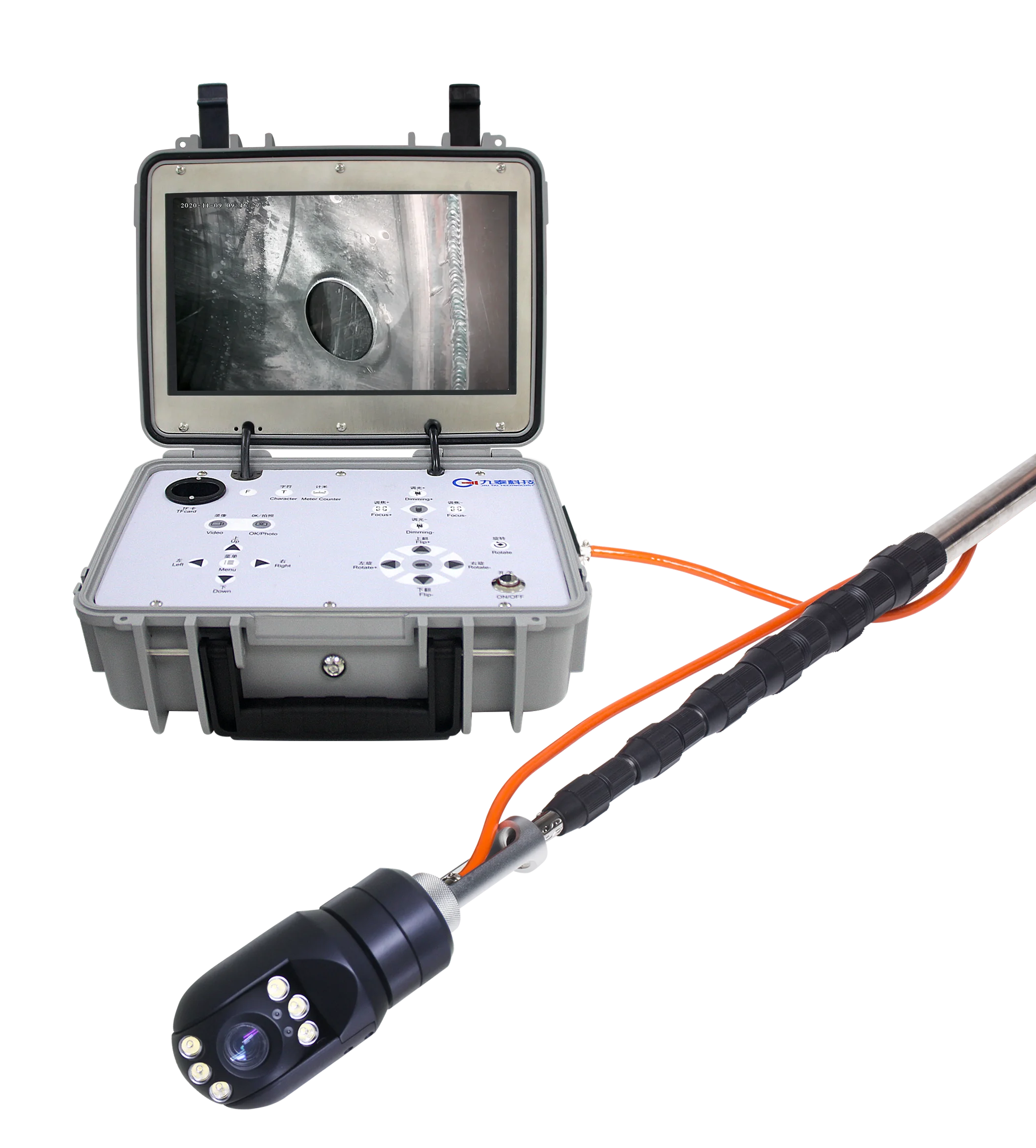 Portable Explosion Proof Oil Chemical Pipe Video Inspection Container Periscope Endoscope Push Rod Camera