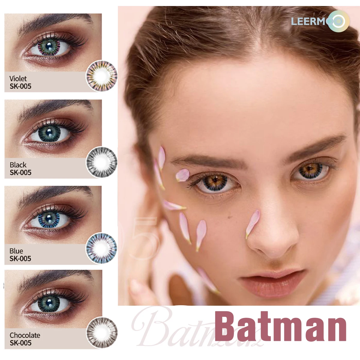 Yearly Use Contact Lenses Bat man Wholesale Prescription Soft lens Plano to 800 Leermoo Color Contacts